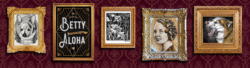Photoshop/ Illustrator: My illustrations put in frames found on iStock. Created wallpaper from scratch in Adobe Illustrator, then all elements put together with shadows in Photoshop.