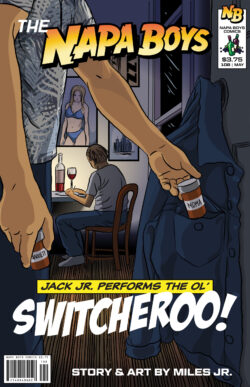 Comic cover for The Napa Boys. (Credit on cover is a character). Done in Adobe Illustrator and a Wacom tablet.